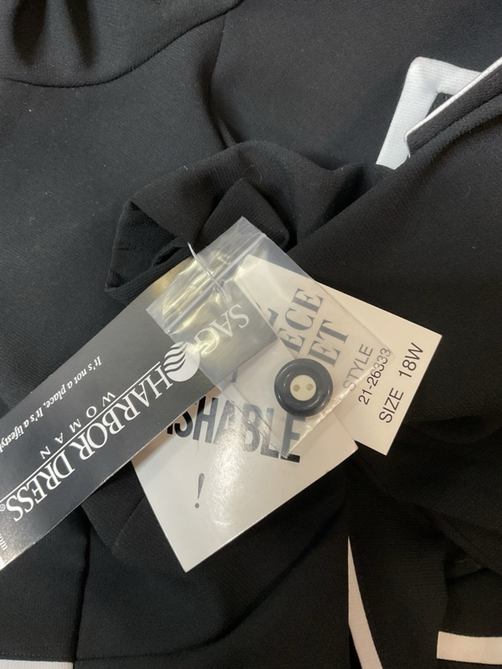 Sag Harbor 2 Piece Dress Suit 18W NWT Black White Trim Office Career Set - Picture 13 of 13